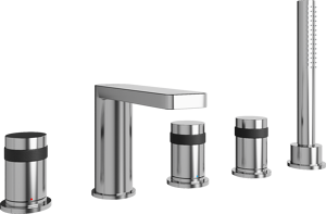 Blaufoss Sonic robinet baignoire sur gorge 5 trous avec douchette chrome brillant