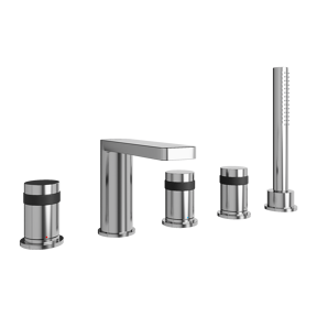 Blaufoss Sonic robinet de bain sur gorge 5 trous avec douchette chrome brillant