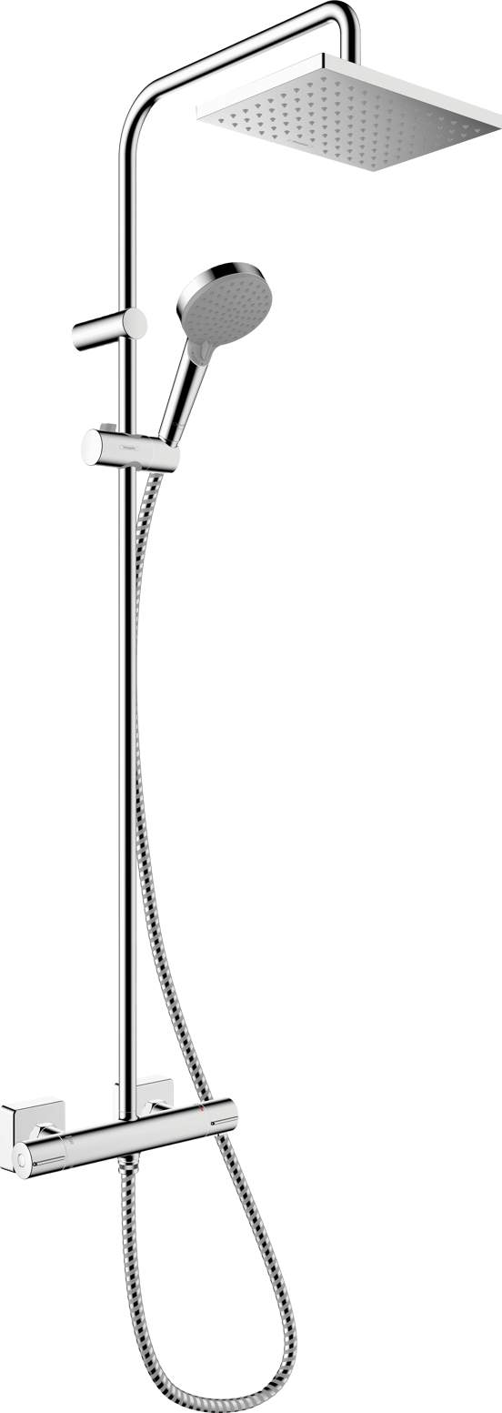 Hansgrohe Vernis Shape thermostatische kraan regendoucheset glanzend chroom