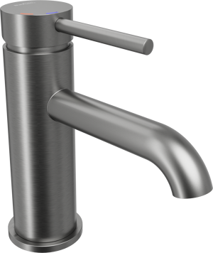 Blaufoss Round EcoStart standaard wastafelkraan Brushed GunMetal