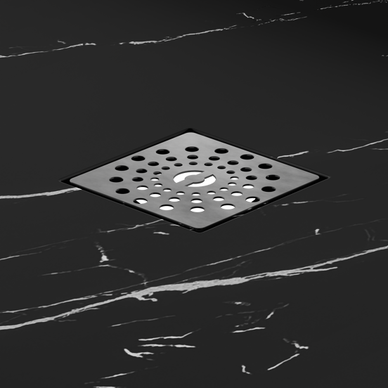 Linie Lido receveur de douche 120 x 80 cm marbre composite aspect marbre noir texture ardoise