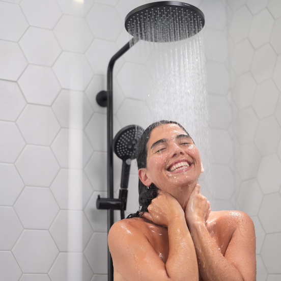 Hansgrohe Raindance Select S 240 Powderrain thermostatische regendoucheset mat zwart