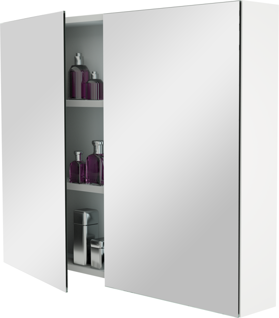 Storke Reflecta Spiegelschrank Bad: 95 x 75 cm, Weiß matt
