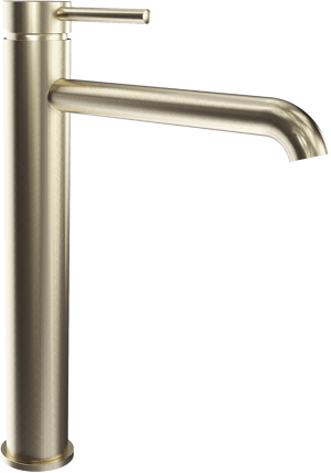 Blaufoss Round verhoogde wastafelkraan Brushed Champagne Gold