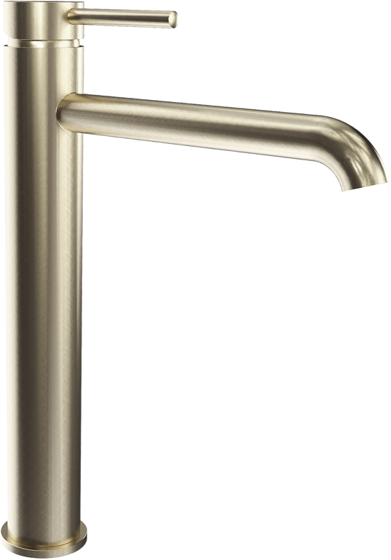 Blaufoss Round robinet de lavabo surélevé Brushed Champagne Gold