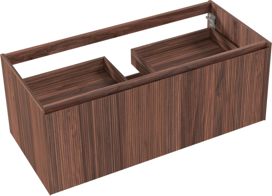 Balmani Fila zwevende wastafelonderkast 120 x 55 cm fineer notenhout 2 lades