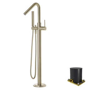 Blaufoss Round Move vrijstaande badkraan Brushed Champagne Gold
