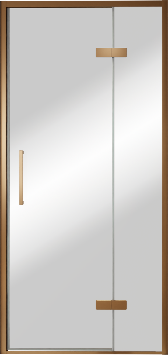 Balmani Senses Design porte pivotante à droite 100 cm x 210 cm verre Miroir Reflex, Profil Brushed Rosegold