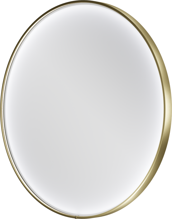 Balmani Secret rond badkamerspiegel Brushed Champagne Gold Ø 90 cm met spiegelverlichting en anti-damp