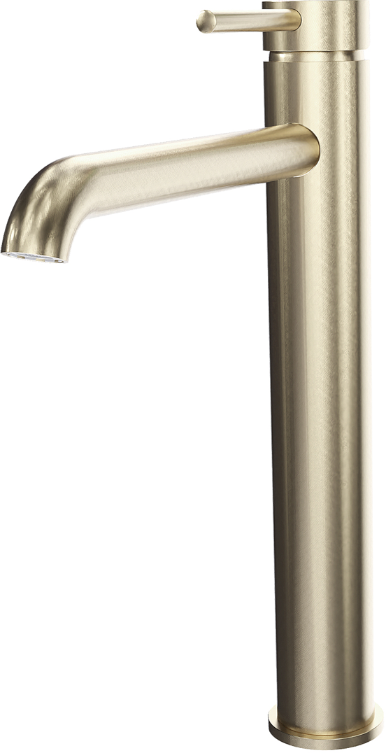 Blaufoss Round robinet de lavabo surélevé Brushed Champagne Gold
