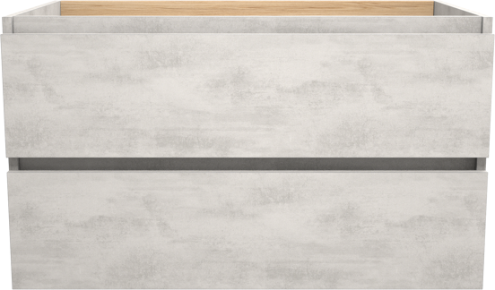 Balmani Lucida meuble sous-lavabo suspendu 90 x 55 cm béton gris argent 2 tiroirs