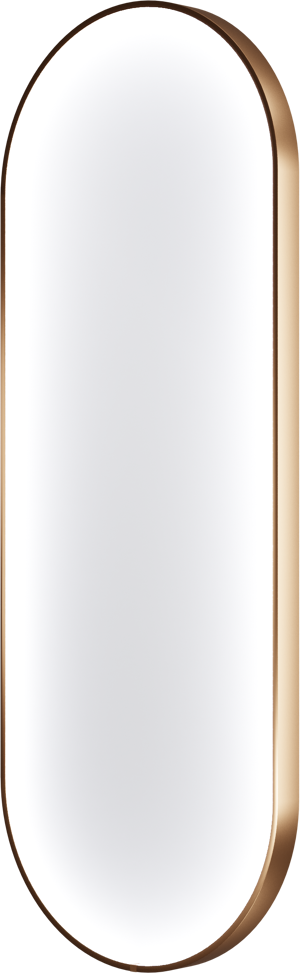 Balmani Secret oval Brushed RoseGold Badezimmerspiegel 45 x 120 cm mit Spiegelbeleuchtung und Anti-Beschlag Spiegelheizung