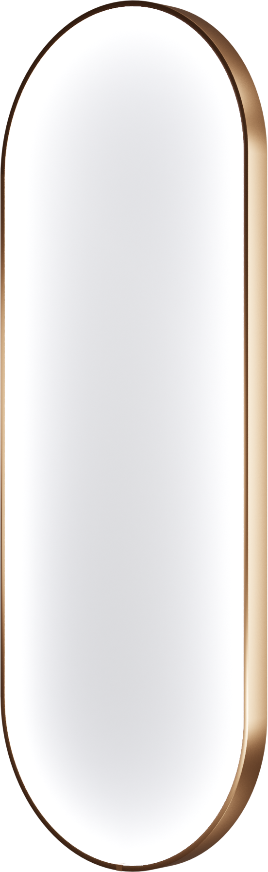 Balmani Secret ovaal badkamerspiegel Brushed RoseGold 45 x 120 cm met spiegelverlichting en anti-damp