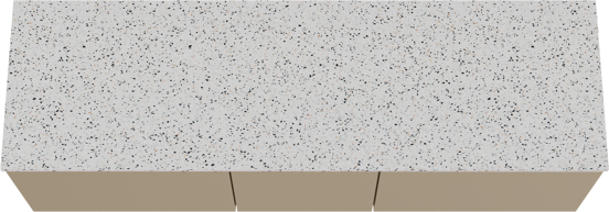Balmani Sfera zwevend badmeubel 180 x 55 cm dune met Stretto enkel of dubbel wastafelblad in mat wit/zwart terrazzo