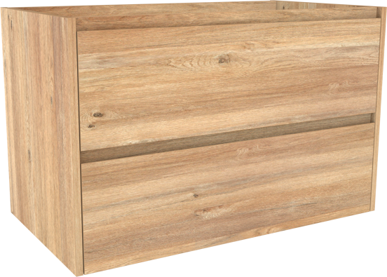Storke Seda meuble sous-vasque suspendu 95 x 52 cm chêne brut 2 tiroirs