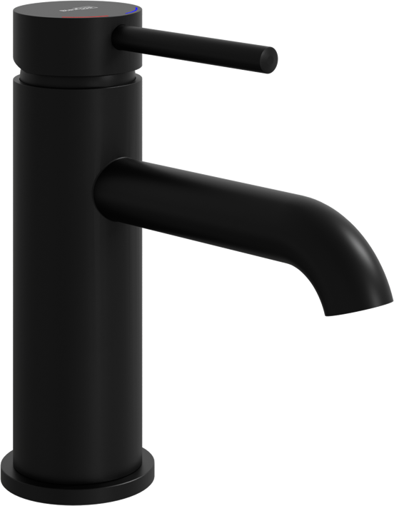 Blaufoss Round EcoStart standaard wastafelkraan mat zwart