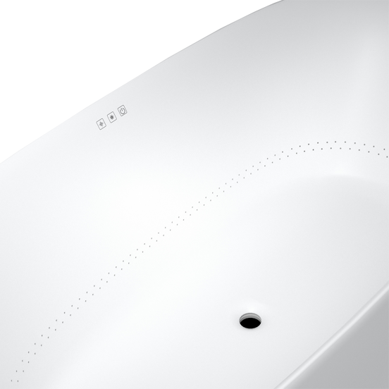 Luca Varess Bolla Whirlpool: Oval, mit Luftdüsen, 180 x 80 cm, Acryl, Weiß matt