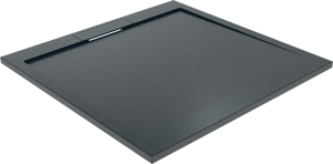 Balmani Indus receveur de douche 100 x 100 cm marbre composite gris graphite texture ardoise