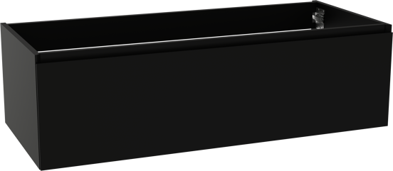 Storke Edge meuble sous-vasque suspendu 120 x 52 cm noir mat 1 tiroir 2 découpés de siphon