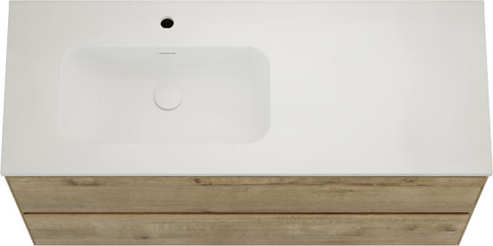 Balmani Mitra Compact meuble salle de bains suspendu 120 x 46 cm Noyer américain avec Nostra double vasque en porcelaine blanc mat