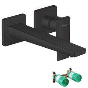 Hansgrohe Metropol inbouw wastafelkraan mat zwart incl. inbouwelement