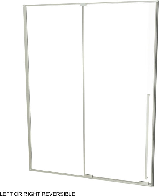 Luca Varess Stilus paroi de douche avec porte coulissante et paroi latérale fixe 160 x 90 cm verre transparent profil chrome brillant - porte + matériel