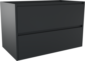 Storke Seda meuble sous-vasque suspendu 95 x 52 cm noir mat 2 tiroirs