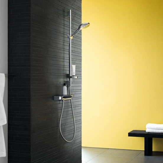 Hansgrohe Ecostat Select Thermostat-Duscharmatur: Chrom glänzend und Weiß