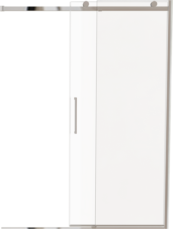 Luca Varess Boltano porte coulissante 150 cm x 200 cm verre transparent chrome profil