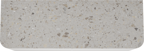 Balmani Moon meuble salle de bains suspendu 160 x 55 cm blanc mat avec Moon tablette simple ou double en terrazzo greige terrazzo