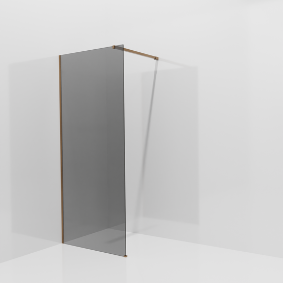 Balmani Modular Walk-In Dusche: 90 x 200 cm, Rauchglas, inklusive Coating, Profil Brushed Rosegold
