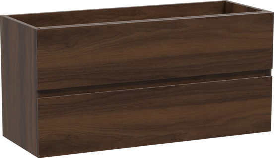 Storke Edge zwevende wastafelonderkast 100 x 40 cm notenhout 2 lades