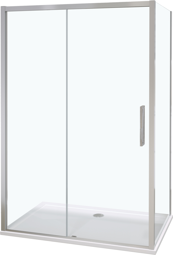 Luca Varess Senses douchehoek met schuifdeur en vaste zijwand 90 x 120 cm helder glas glanzend chroom profiel
