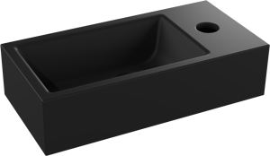 Luca Varess Cubic lave-mains 36,5 x 18 cm porcelaine noir mat
