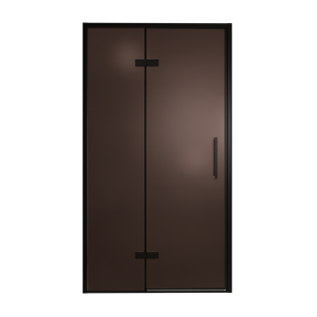 Balmani Senses Design douche draaideur links 120 cm x 210 cm Brons glas, Zwarte profielen