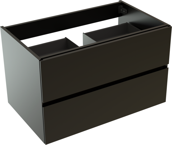 Storke Edge zwevende wastafelonderkast 85 x 52 cm mat zwart 2 lades