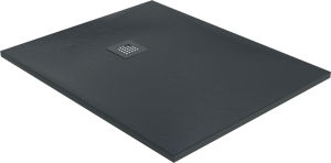 Balmani Vega receveur de douche 90 x 80 cm marbre composite gris graphite structure en ardoise