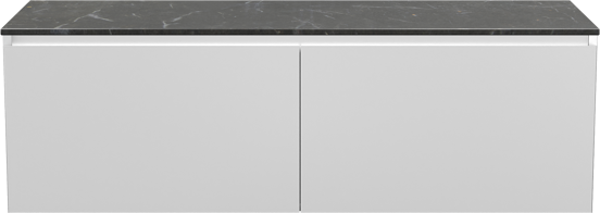 Balmani Idra meuble salle de bains suspendu 150 x 55  cm blanc mat avec Stretto tablette simple ou double en marbre Pietra Grey