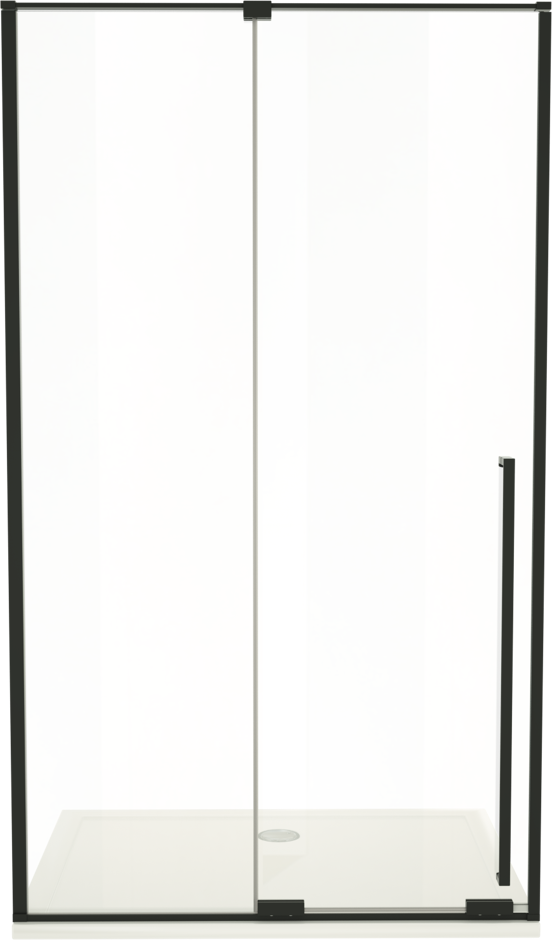 Luca Varess Stilus porte coulissante 120 x 200 cm verre transparent profil noir mat