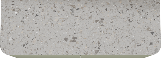 Balmani Moon meuble salle de bains suspendu 160 x 55 cm vert sauge avec Moon tablette simple ou double en terrazzo greige terrazzo