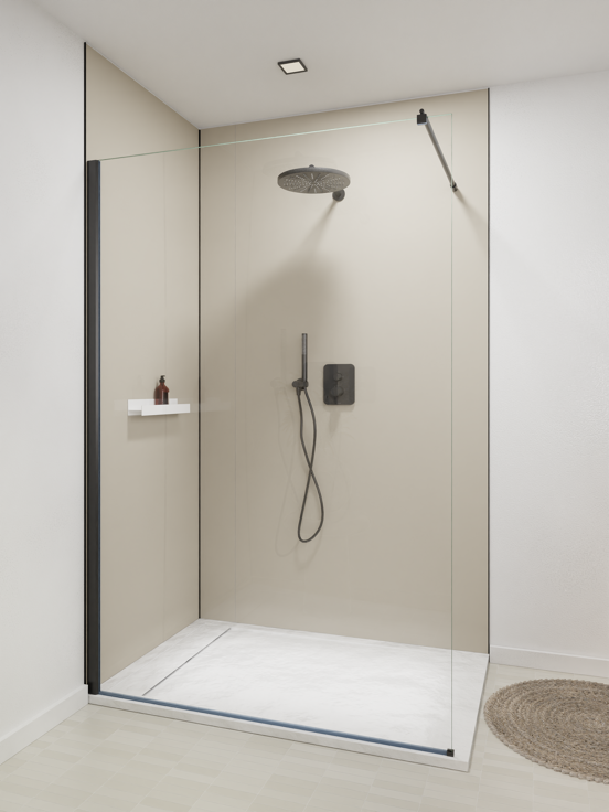 Luca Varess Artdeco revêtement mural de douche 120 x 244 cm alu-composite beige mat