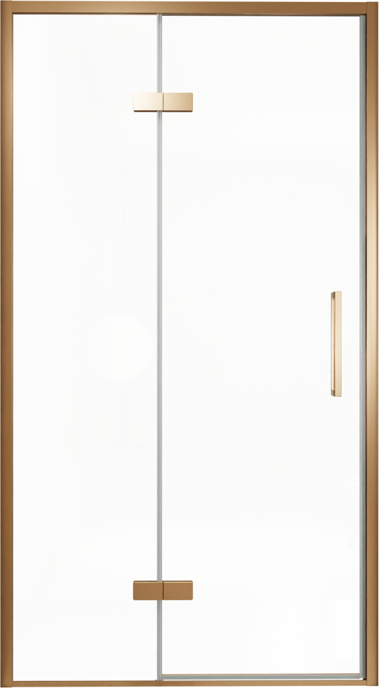 Balmani Senses Design douche draaideur links 120 cm x 210 cm Helder glas, Brushed Rosegold profielen, met coating