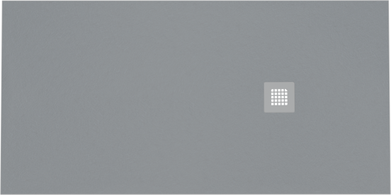 Balmani Vega douchebak 160 x 80 cm composietmarmer donkergrijs leisteenstructuur