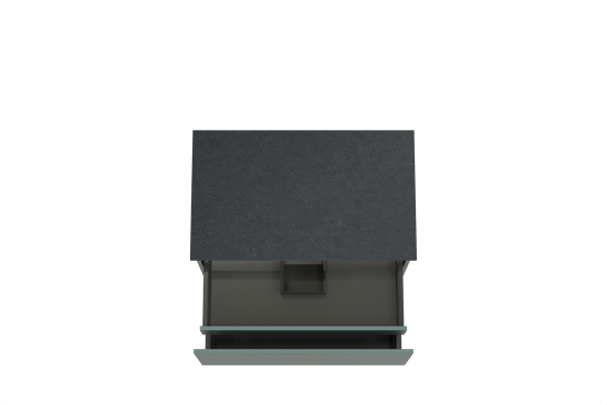 Balmani Sfera meuble salle de bains suspendu 90 x 55 cm forest avec Stretto tablette simple en granit noir