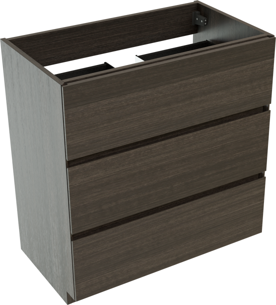 Storke Edge staande wastafelonderkast 80 x 46 cm donkere eik 3 lades