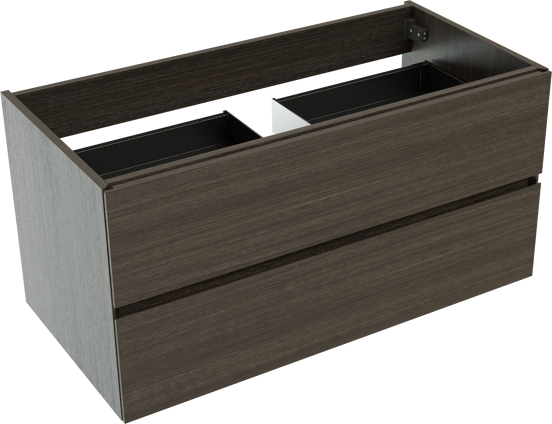 Storke Edge hängender Bad-Unterschrank, 105 x 52 cm, Eiche dunkel, 2 Schubladen