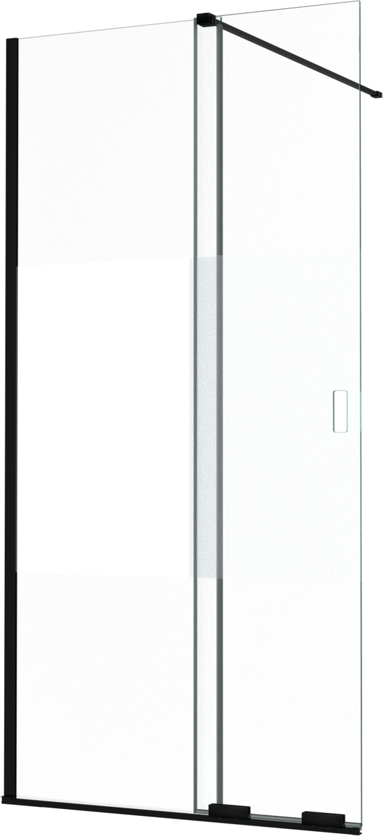 Balmani Move Slide inloopdouche met uitschuifbare wand 100 x 200 cm links band glas zwart profiel
