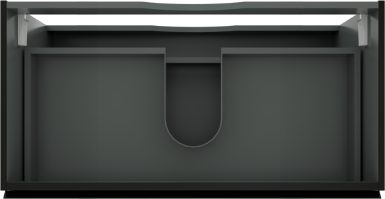 Linie Lado meuble sous-lavabo suspendu 90 x 46 cm noir mat 2 tiroirs