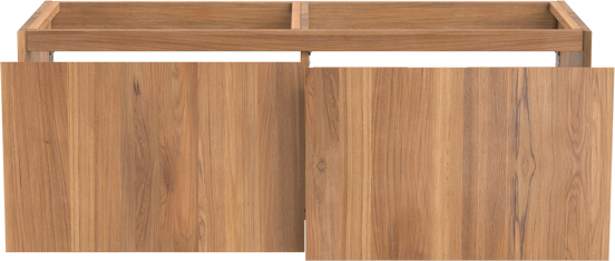 Balmani Idra hängender Waschbeckenunterschrank: 135 x 55 cm, Teak, 4 Schubladen