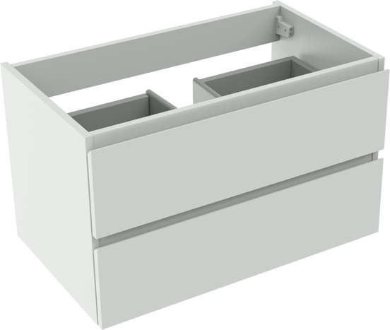 Storke Delta zwevende wastafelonderkast 80 x 48 cm mat wit 2 lades